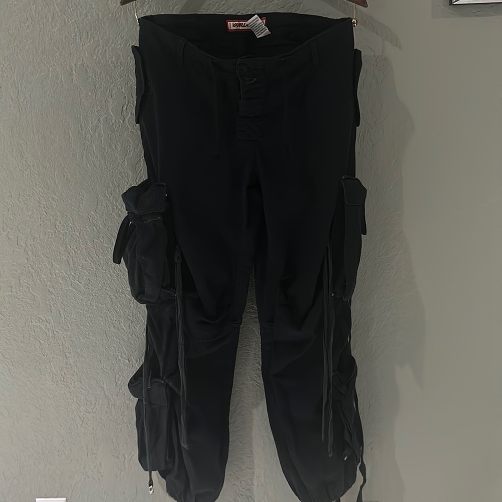 Men’s vanilla Star jeans cargo black pants with detailings on the side vintage